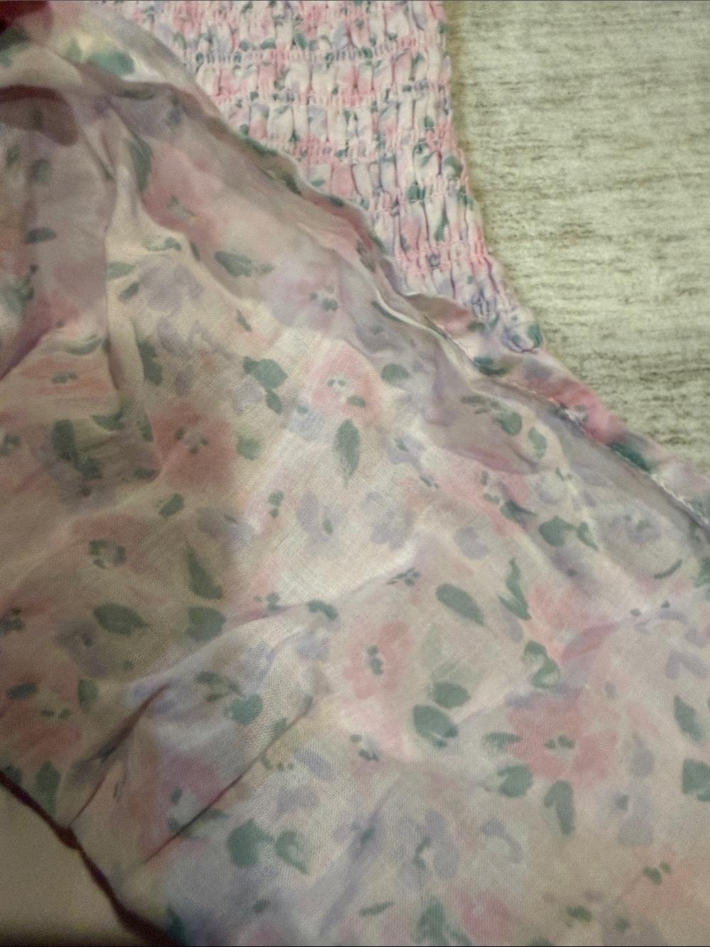 Hollister Pink Floral Smocked Sundress Romper - Picture 8 of 9
